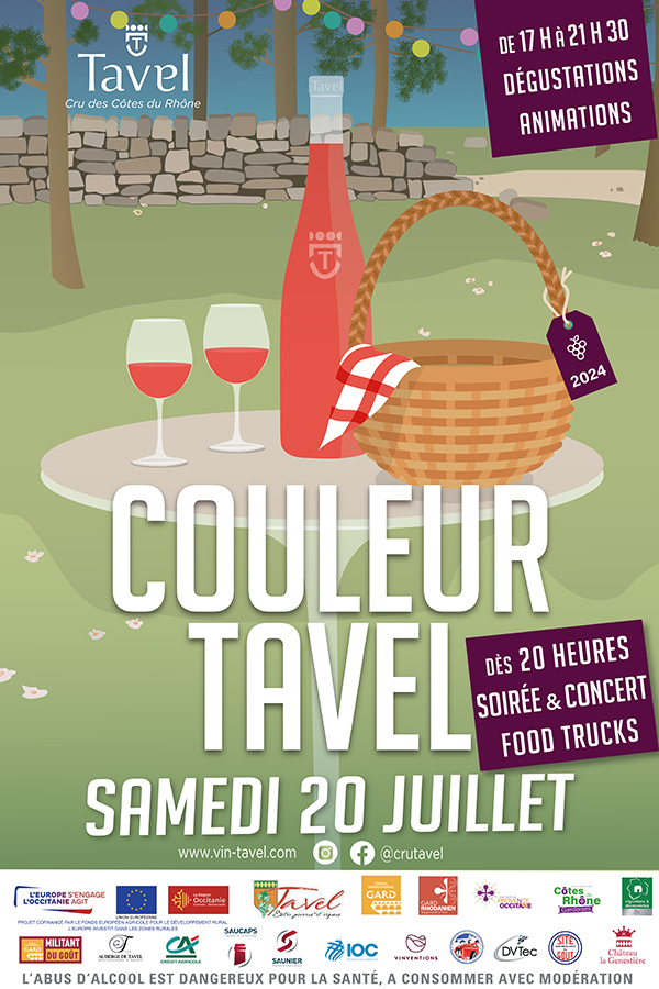 Affiche Couleur Tavel 2024 - Samedi 20 juillet 2024